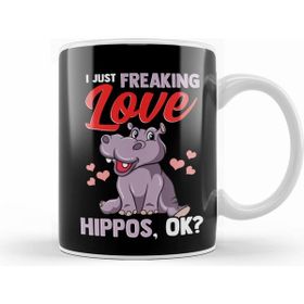 Humuts Cute I Just Freaking Love Hippos, Okay Baby Hippo Kupa Bardak