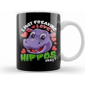 Humuts Cute I Just Freaking Love Hippos, Okay Baby Hippo Kupa Bardak