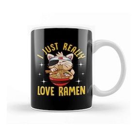 Humuts Cute I Just Really Love Ramen Kawaii Anime Cat Kupa Bardak