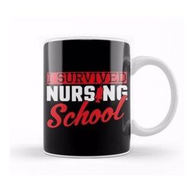 Humuts Cute I Survived Nursing School Rn Nurse Graduation Kupa Bardak