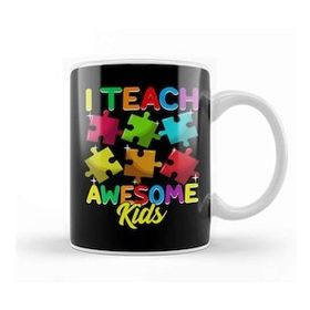 Humuts Cute I Teach Awesome Kids Teacher Autism Awareness Kupa Bardak