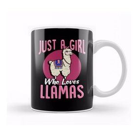 Humuts Cute Just A Girl Who Loves Llamas Cute Fluffy Lama Kupa Bardak