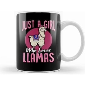 Humuts Cute Just A Girl Who Loves Llamas Cute Fluffy Lama Kupa Bardak