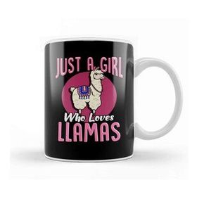 Humuts Cute Just A Girl Who Loves Llamas Cute Fluffy Lama Kupa Bardak