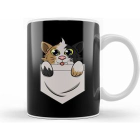 Humuts Cute Kitty In Pocket For Cat Kitten Lovers Beyaz Kupa