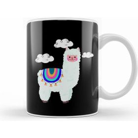 Humuts Cute Llama Clouds Cool Alpaka Present Beyaz Kupa