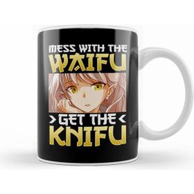 Humuts Cute Mess With The Waifu Get The Knifu Anime Girl Beyaz Kupa