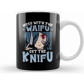 Humuts Cute Mess With The Waifu Get The Knifu Anime Girl Beyaz Kupa