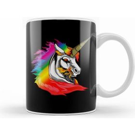 Humuts Cute Metal Rainbow Unicorn Metallic Mythical Horse Beyaz Kupa
