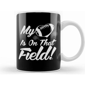 Humuts Cute My Heart Is On That Field Football Spectator Beyaz Kupa