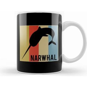 Humuts Cute Narwhal Retro Vintage Horned Beluga Whale Beyaz Kupa