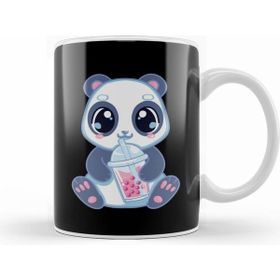Humuts Cute Panda Boba Bubble Tea Panda Bear Boba Drink Beyaz Kupa