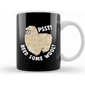 Humuts Cute Psst Need Some Wool Funny Alpaca Pun Animal Beyaz Kupa