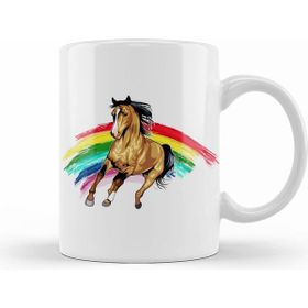 Humuts Cute Rainbow Horse Adorable Horse Lovers Beyaz Kupa