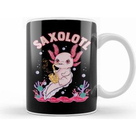 Humuts Cute Saxolotl Adorable Sax Playing Axolotl Pun Beyaz Kupa