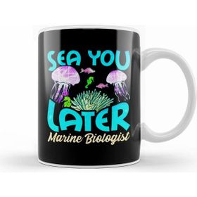 Humuts Cute Sea You Later Marine Biologist Biology Pun Beyaz Kupa
