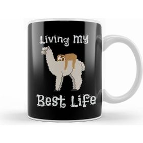 Humuts Cute Sloth Llama Living My Best Life Animal Beyaz Kupa
