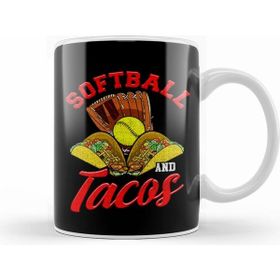 Humuts Cute Softball and Tacos Novelty Soft Ball Player Beyaz Kupa