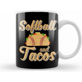 Humuts Cute Softball and Tacos Novelty Soft Ball Vplayer Beyaz Kupa