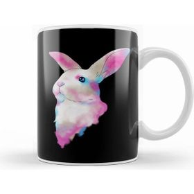 Humuts Cute Space Rainbow Gaussian Blur Rabbit Galactic Beyaz Kupa