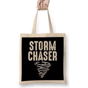 Humuts Cute Storm Chaser Severe Weather Tornado Obsessed Açık Bej Uzun Saplı Bez Çanta