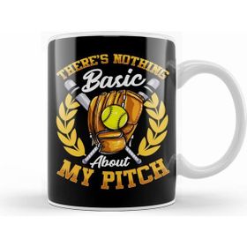 Humuts Cute There is Nothing Basic About My Pitch Softball Kupa Bardak