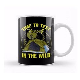 Humuts Cute Time To Test Yourself in the Wild T Ent Outdoor Camping Kupa Bardak