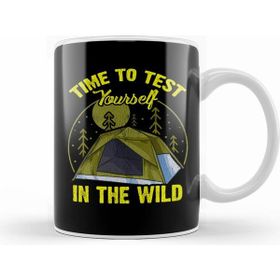Humuts Cute Time To Test Yourself in the Wild Tent Outdoor Camping Kupa Bardak