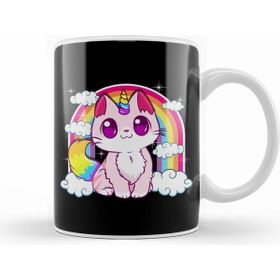 Humuts Cute Unicorn Cat Adorable Smiling Rainbow Kitty Kupa Bardak