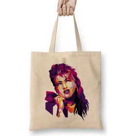 Humuts Cyndi Lauper Açık Bej Uzun Saplı Bez Çanta