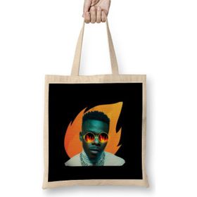 Humuts Dababy Hhip Hhop Rap Logo Açık Bej Uzun Saplı Bez Çanta