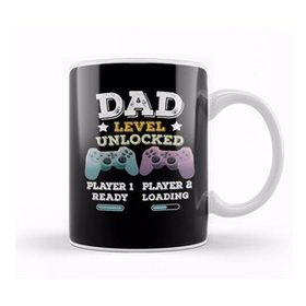 Humuts Dad Level Unlocked Gaming New Dad Baby Announcement Fathers Day Daddy To Be Video Game First 02 Kupa Bardak