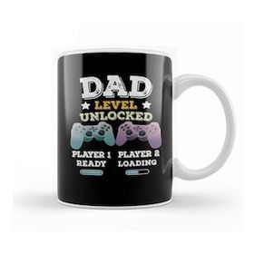 Humuts Dad Level Unlocked Gaming New Dad Baby Announcement Fathers Day Daddy To Be Video Game First 02 Kupa Bardak