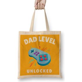 Humuts Dad Level Unlocked Gaming New Dad Baby Announcement Fathers Day Daddy To Be Video Game First 04 Bez Çanta