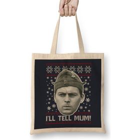 Humuts Dads Army Pike Tell Mum Christmas Knit Pattern Bez Çanta