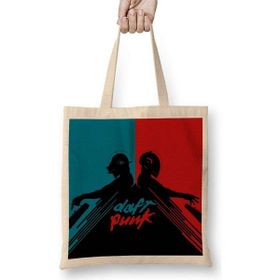 Humuts Daft Punk Açık Bej Uzun Saplı Bez Çanta