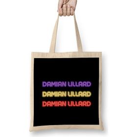 Humuts Damian Lillard - Basketball gifts Vintage Retro Rainbow Quotes For BOYS AND Dad Uzun Saplı Bez Çanta