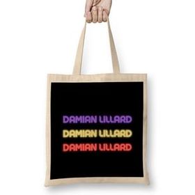 Humuts Damian Lillard - Basketball gifts Vintage Retro Rainbow Quotes For BOYS AND Dad Uzun Saplı Bez Çanta