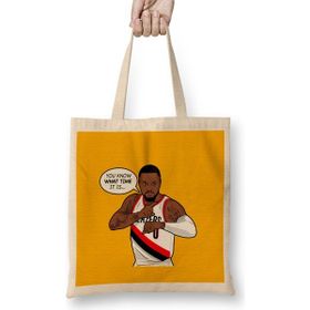 Humuts Damian Lillard What Time Is It Açık Bej Uzun Saplı Bez Çanta