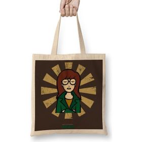 Humuts Daria Retro Japanese Açık Bej Uzun Saplı Bez Çanta