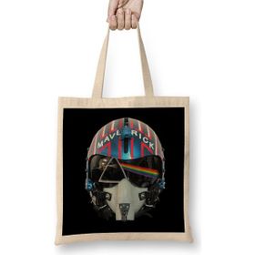 Humuts Dark Side Of The Maverick Helmet Top Gun Açık Bej Uzun Saplı Bez Çanta
