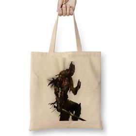 Humuts Dark Souls Alma Amargurada Açık Bej Uzun Saplı Bez Çanta