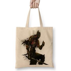 Humuts Dark Souls Alma Amargurada Açık Bej Uzun Saplı Bez Çanta