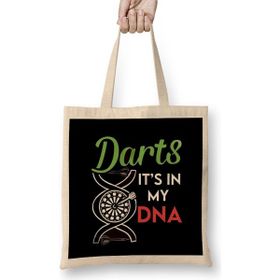 Humuts Darts In My DNA Dart Player Arrow Bullseye Pub Sports Target Uzun Saplı Bez Çanta