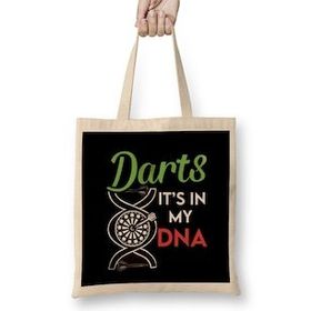 Humuts Darts In My DNA Dart Player Arrow Bullseye Pub Sports Target Uzun Saplı Bez Çanta
