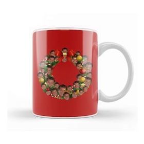 Humuts David Hasselhoff Multiface Christmas Wreath Kupa Bardak