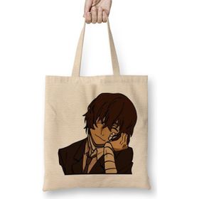 Humuts Dazai Osamu Açık Bej Uzun Saplı Bez Çanta