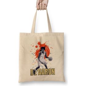 Humuts Deaaron Fox De'aaron Fox Vintage Art-Legend Basketball Gift Vintage Retro Style Uzun Saplı Açık Bej Bez Çanta