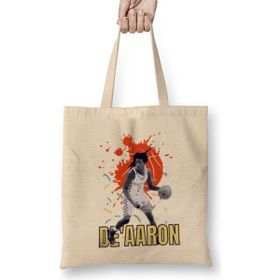 Humuts Deaaron Fox De'aaron Fox Vintage Art-Legend Basketball Gift Vintage Retro Style Uzun Saplı Açık Bej Bez Çanta