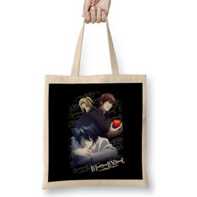 Humuts Death Note Açık Bej Uzun Saplı Bez Çanta